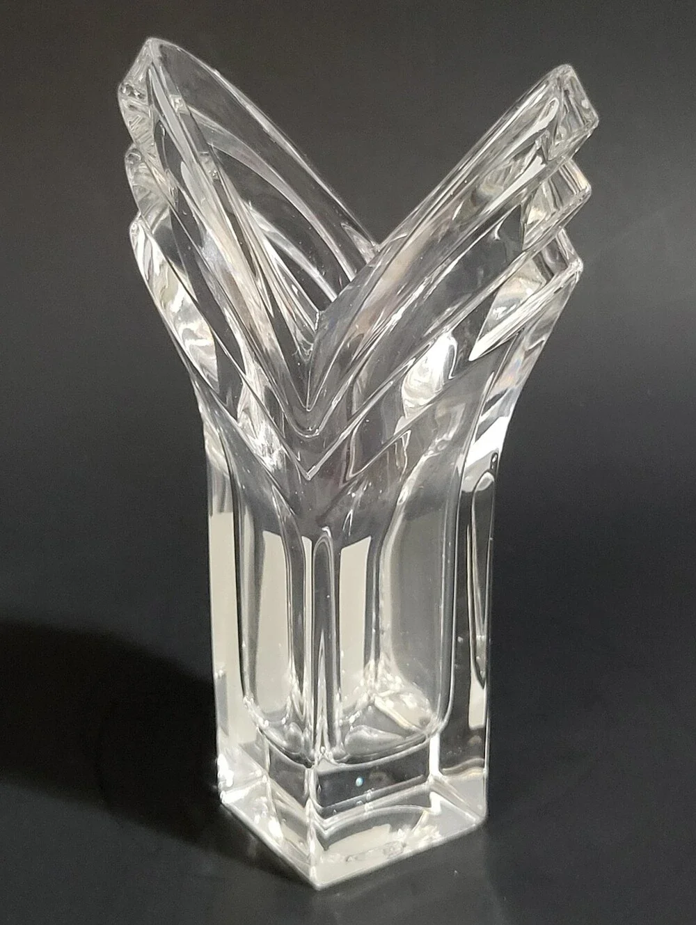 Mikasa Art Deco Bud Vase Full Lead Clear Crystal Germany 6.25